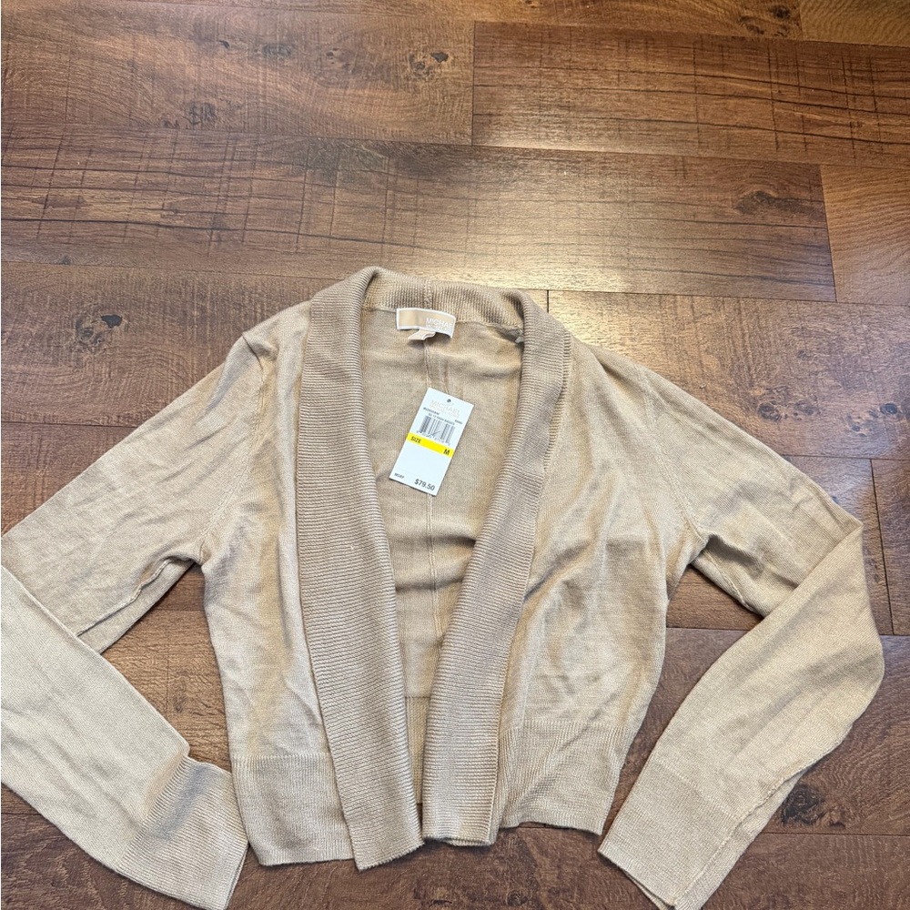 Michael Kors Light Beige Open-Front Cardigan